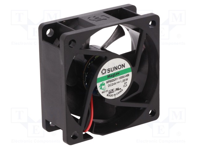 Fan: DC; axial; 24VDC; 60x60x25mm; 39.72m3/h; 27dBA; Vapo; 4500rpm