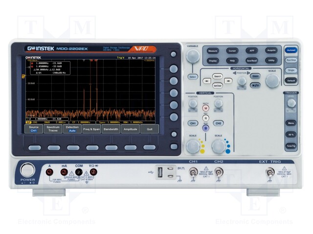 Oscilloscope: digital; Band: ≤70MHz; Channels: 2; 10Mpts/ch