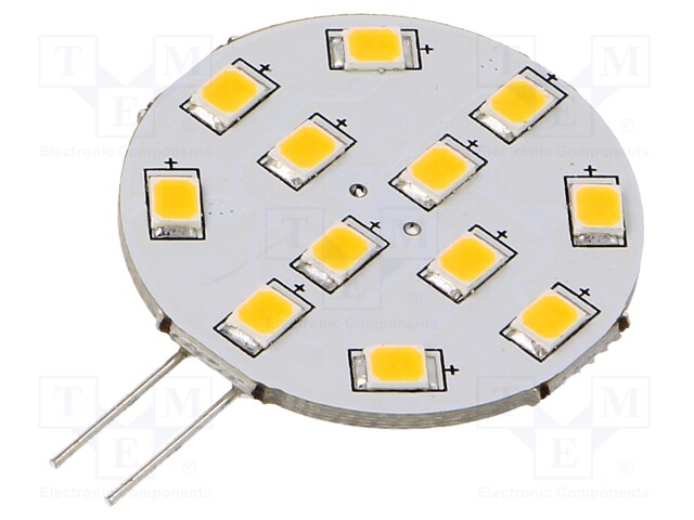 LED lamp; warm white; G4; 12VDC; 12VAC; 170lm; 2W; 140°; 2800K