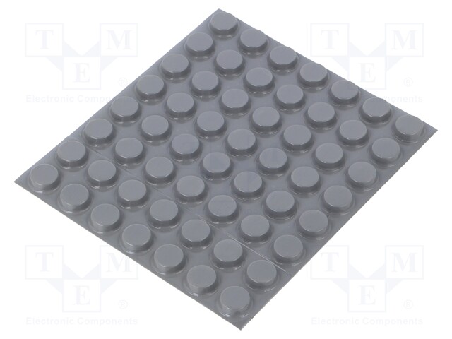 Self-adhesive foot; H: 3.6mm; grey; polyurethane; Dim: Ø12.7mm