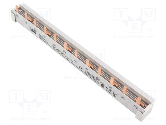 Busbar; 10mm2; Poles: 2; 690VAC; 690VDC; Inom: 63A; No.of mod: 6