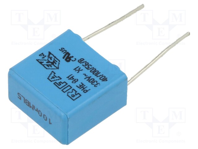 Capacitor: polypropylene; 100nF; 18x17.5x9.5mm; THT; ±20%; 15mm