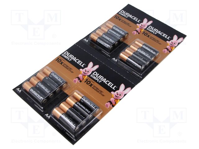 Battery: alkaline; 1.5V; AA; non-rechargeable; 16pcs; BASIC