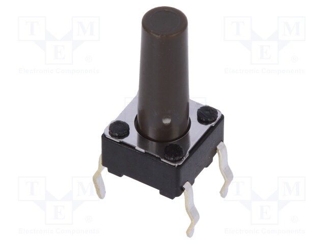 Microswitch TACT; SPST; Pos: 2; 0.05A/12VDC; THT; 1.6N; 6x6x3.5mm