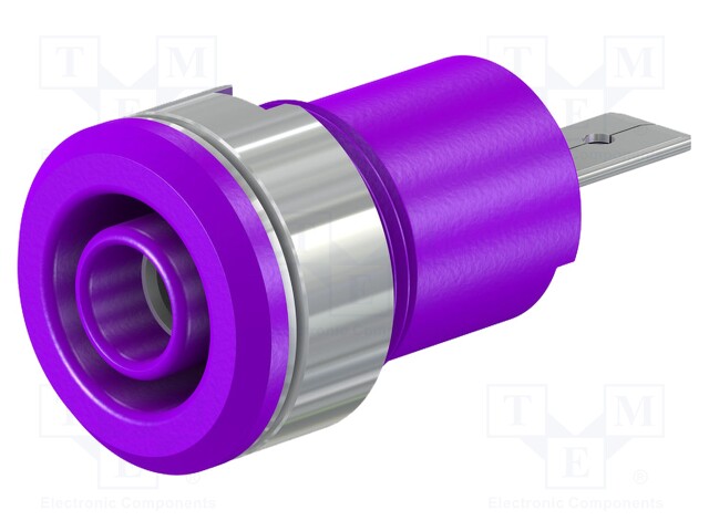 Socket; 4mm banana; 24A; 1kV; Cutout: Ø12.2mm; violet; insulated