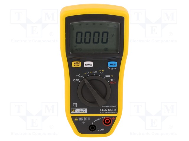 Digital multimeter; LCD (6000),bargraph,with a backlit; 3x/s