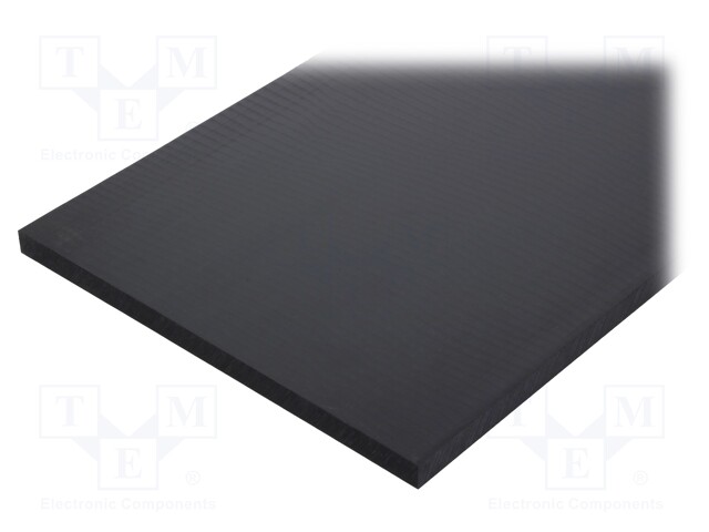 Sheet; Dim: 300x500mm; D: 15mm; black; Production process: extruded