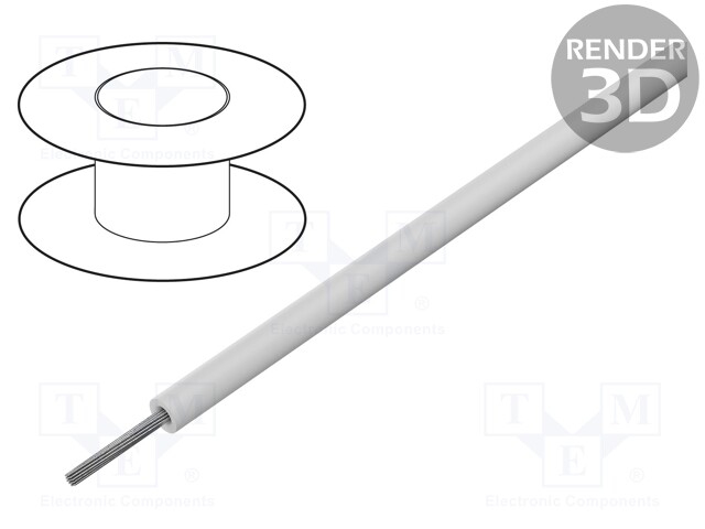 Wire; HookUp Wire; stranded; Cu; silicone; white; -40÷150°C; 15kV