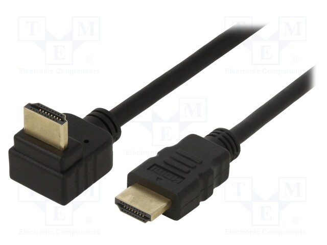 Cable; HDCP 2.2,HDMI 2.0; HDMI plug,HDMI plug 270°; PVC; 0.5m