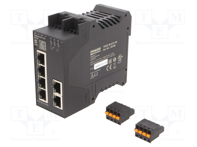 Switch Ethernet; managed; Number of ports: 6; 9.5÷31.5VDC; DIN