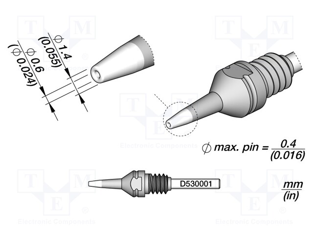 Tip: for desoldering irons; 1.4x0.6mm; JBC-DT530-A