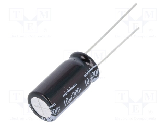 Capacitor: electrolytic; low impedance; THT; 10uF; 200VDC; ±20%