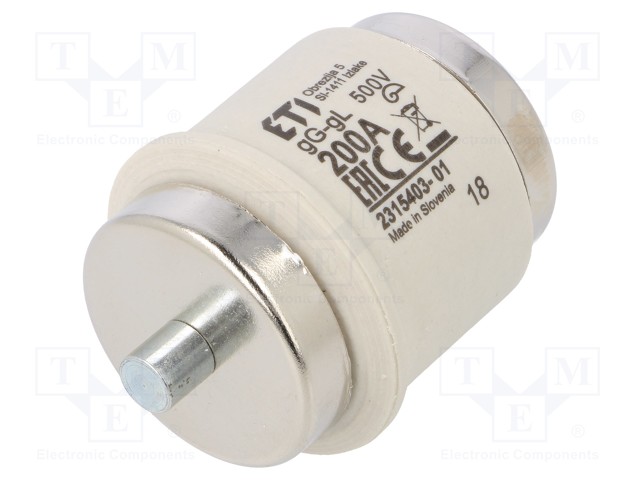 Fuse: fuse; gG; 200A; 500VAC; 500VDC; ceramic; DV; D