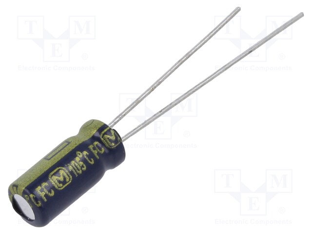 Electrolytic Capacitor, 100 µF, 10 V, EEUFC Series, ± 20%, Radial Leaded, 1000 hours @ 105°C