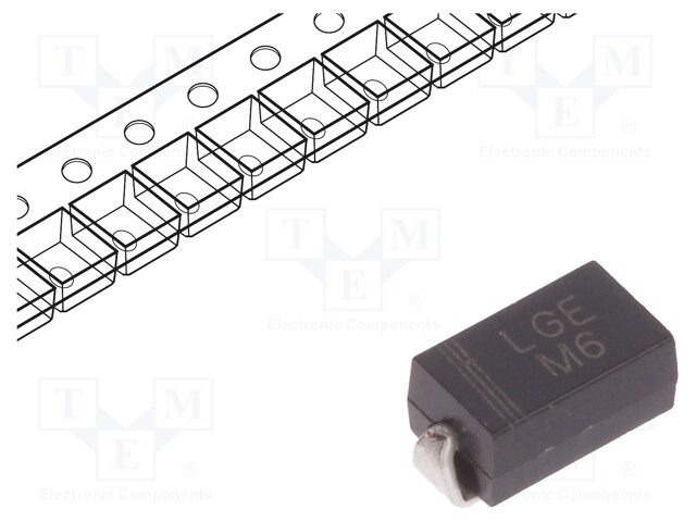 Diode: rectifying; SMD; 800V; 1A; Package: reel,tape; SMAJ; Ifsm: 30A