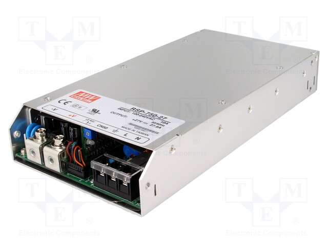 Power supply: switched-mode; modular; 750.6W; 27VDC; 250x127x41mm