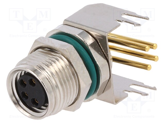 Connector: M8; female; PIN: 4; angled 90°; socket; 4A; 30V; IP68