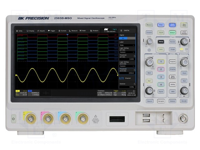 Oscilloscope: mixed signal; Ch: 4; 100MHz; 2Gsps; 200Mpts/ch; 3.5ns