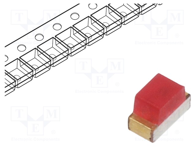 LED; SMD; 0603; red; 5÷12mcd; 1.6x0.8x1.1mm; 160°; 2÷2.5V; 20mA; 75mW