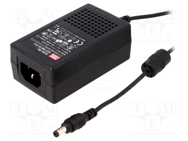 Power supply: switched-mode; 18VDC; 1A; Out: 5,5/2,1; 18W; -30÷70°C