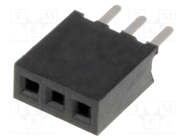 Socket; pin strips; female; PIN: 3; straight; 1.27mm; THT; 1x3; 1A