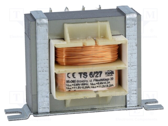 Transformer: mains; 6VA; 230VAC; 11.5V; 11.5V; 5.6V; 0.28A; 0.28A