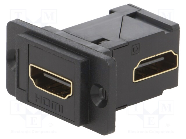 Coupler; HDMI socket,both sides; DUALSLIM; gold-plated; 29mm