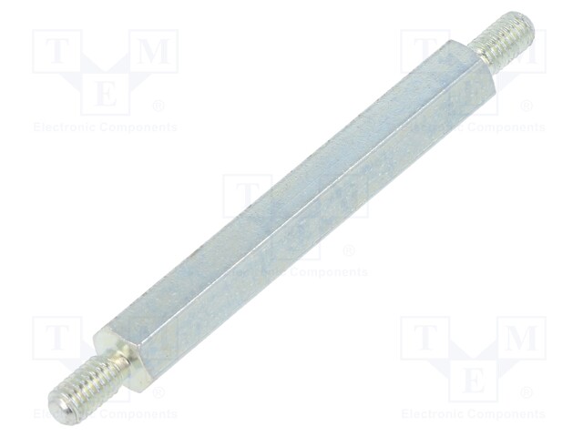 Screwed spacer sleeve; 35mm; Ext.thread: M3; hexagonal; steel