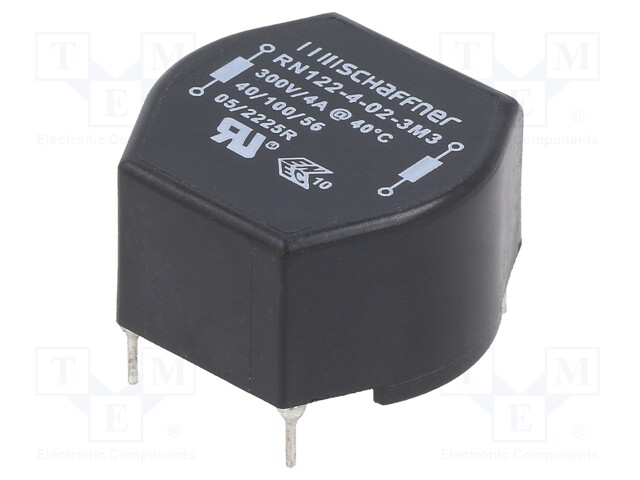 Inductor: wire with current compensation; THT; 3.3mH; 4A; 46mΩ