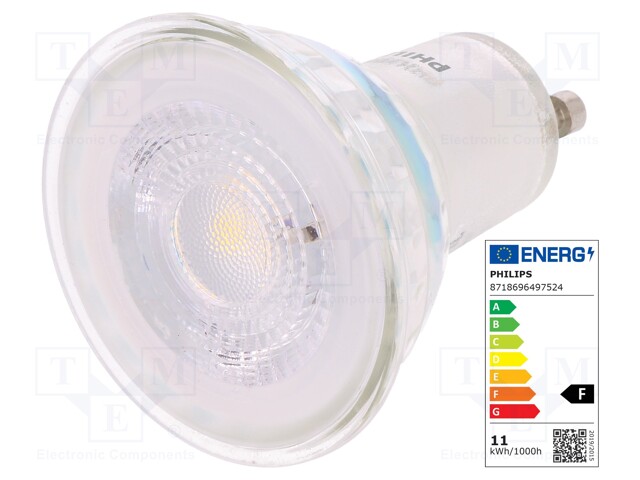 LED lamp; neutral white; GU10; 230VAC; 390lm; 4.6W; 36°; 4000K