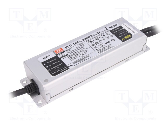 Power supply: switched-mode; LED; 100W; 100÷200VDC; 500mA; IP67