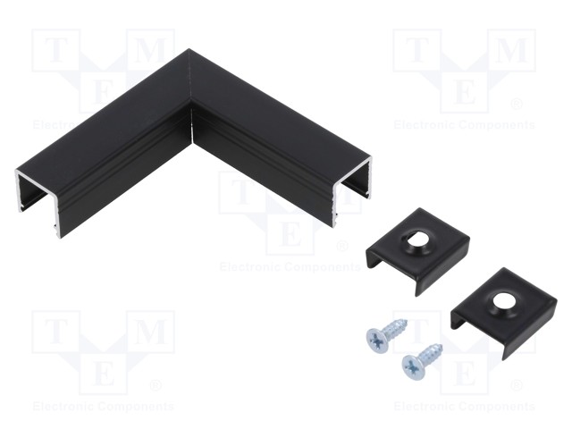 Connector 90°; black; aluminium; Application: SMART10; anodized