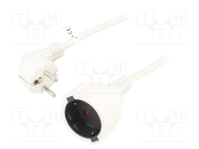 Extension lead; Sockets: 1; PVC; black; 3x1,5mm2; 2m; 16A