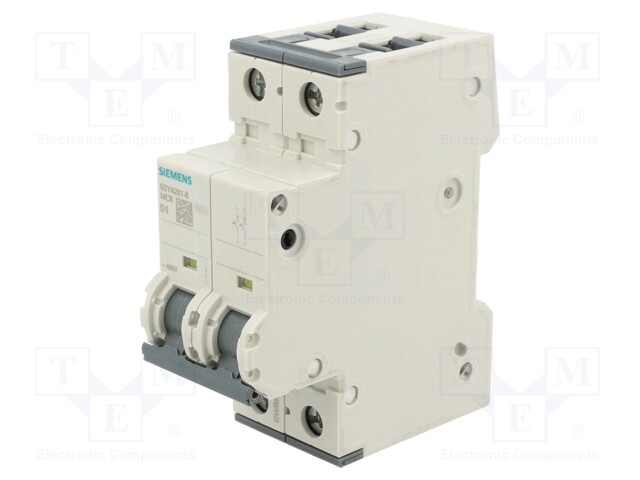 Circuit Breaker, MCB, 5SY4, 2P, 10 kA, 400 V, 1 A