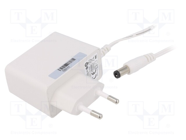 Power supply: switched-mode; voltage source; 12VDC; 1A; 12W; plug
