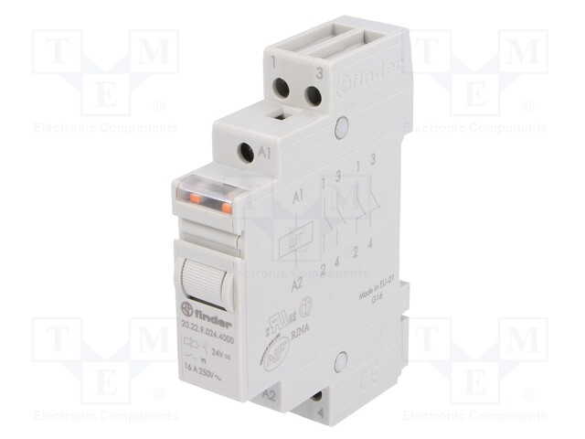 Relay: installation; bistable; NO x2; Ucoil: 24VDC; Mounting: DIN