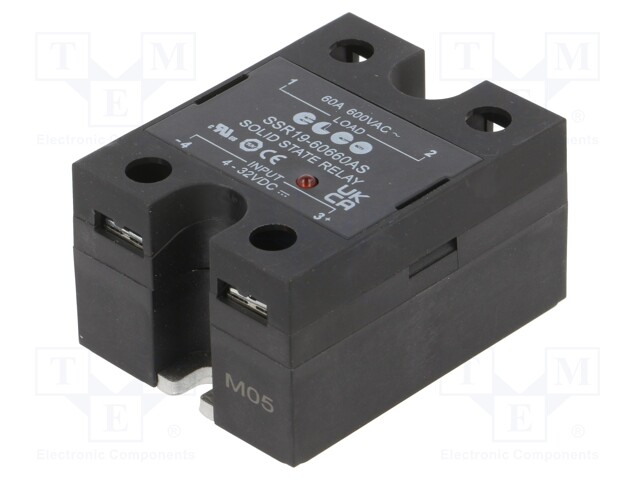 Relay: solid state; Ucntrl: 4÷32VDC; 60A; 48÷660VAC; -30÷80°C