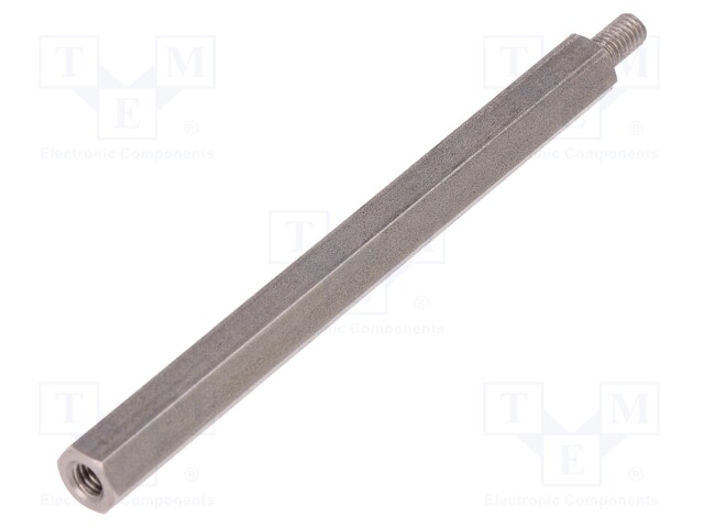 Screwed spacer sleeve; Int.thread: M4; 80mm; Ext.thread: M4