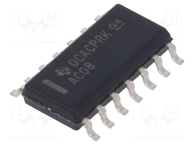 Logic IC, AND Gate, Quad, 2 Inputs, 14 Pins, SOIC, 74AC08