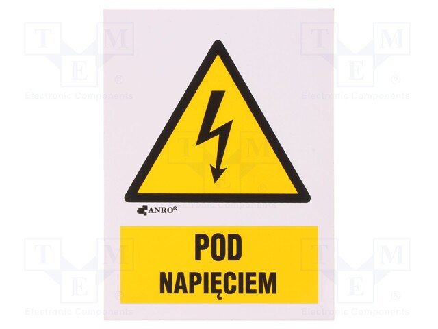 Safety sign; warning; W: 74mm; H: 105mm; FS