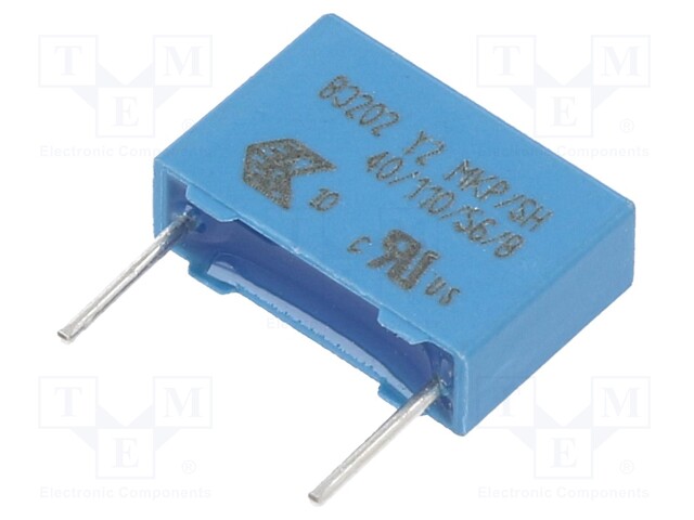 Capacitor: polypropylene; 2.2nF; 10mm; ±20%; 13x9x4mm; 300VAC