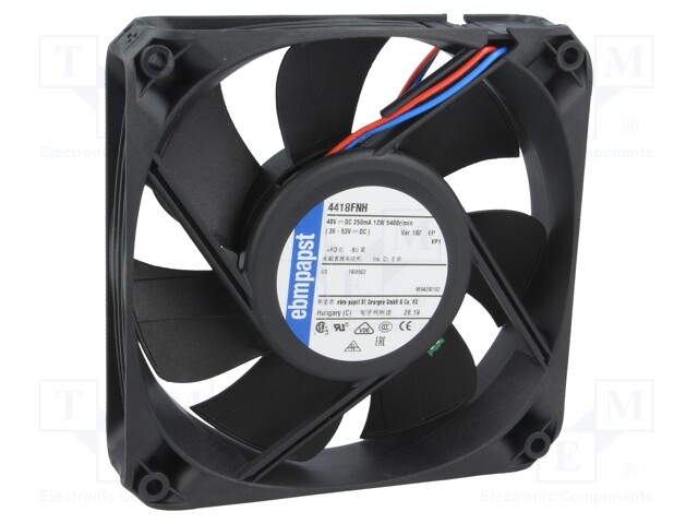 Fan: DC; axial; 119x119x25mm; 225m3/h; 55dBA; ball bearing; 5400rpm