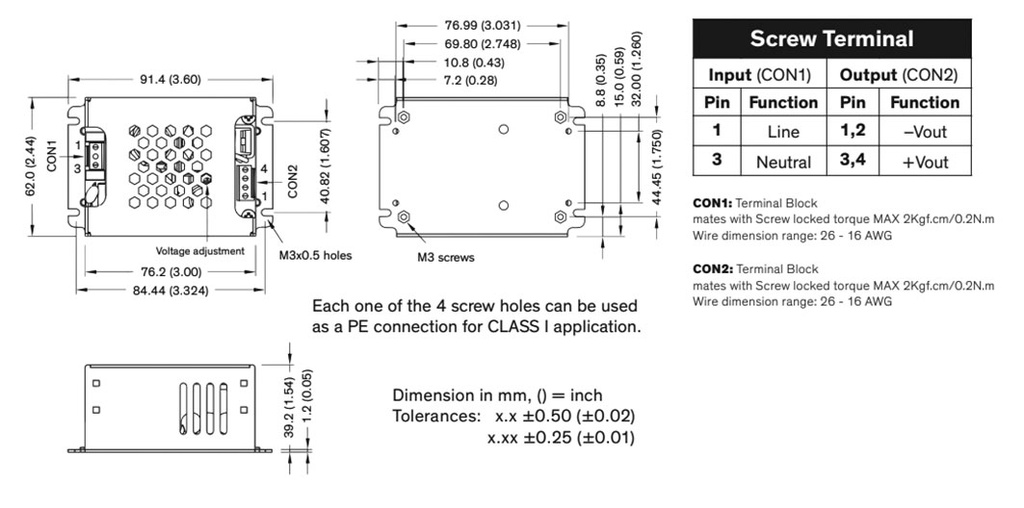 Power supply: switched-mode; 100W; 120÷370VDC; 85÷264VAC; OUT: 1