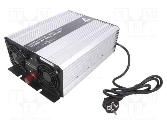Converter: DC/AC; 1kW; Uout: 230VAC; Out: mains 230V; -25÷55°C; 12V