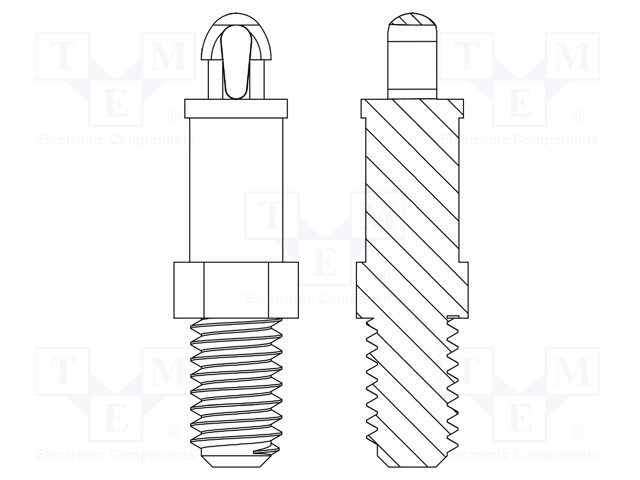 PCB distance; polyamide 66; L: 11.1mm; screwed rod,snap fastener