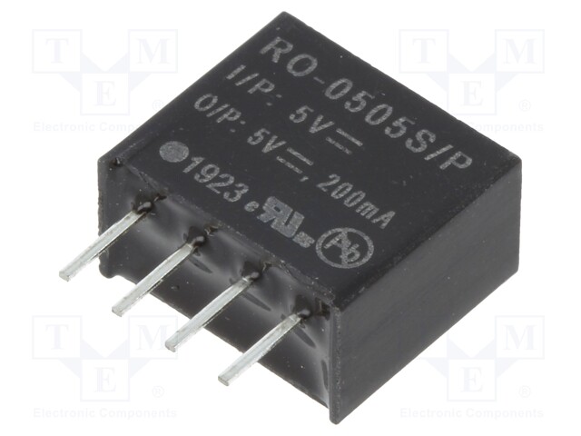 Converter: DC/DC; 1W; Uin: 4.5÷5.5V; Uout: 5VDC; Iout: 200mA; SIP4