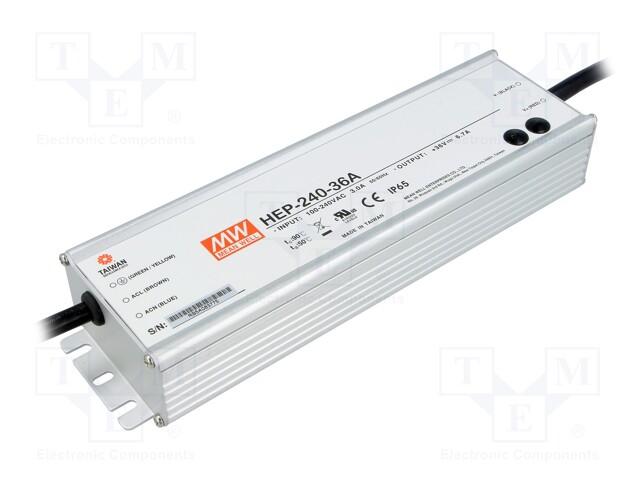 Power supply: switched-mode; modular; 241.2W; 36VDC; 33.5÷38.5VDC