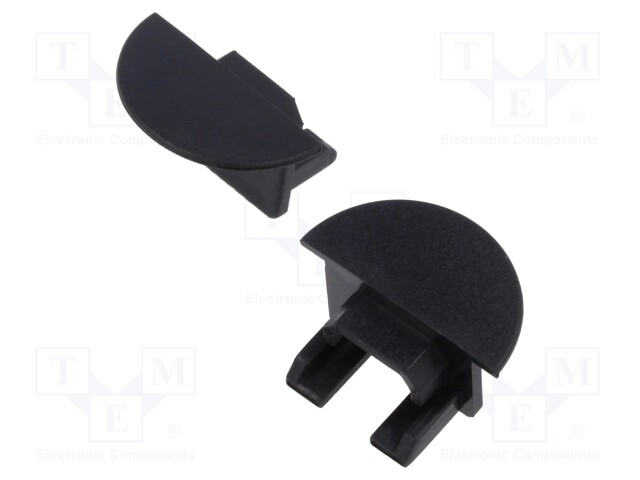 Cap for LED profiles; black; PDS-NK; with hole