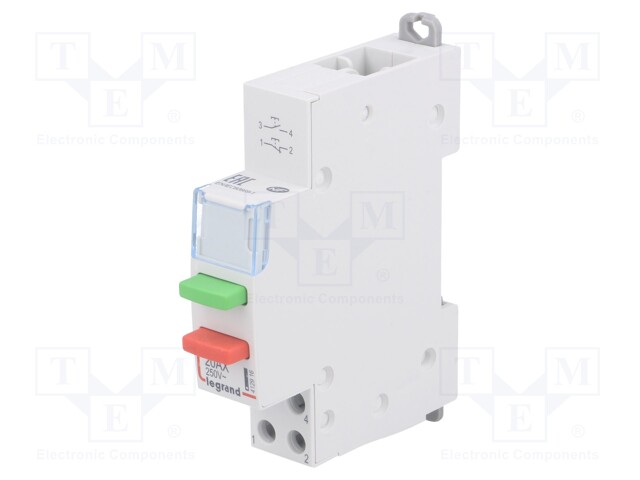 Module: pushbutton switch; 20A; Mounting: DIN; 250VAC; monostable