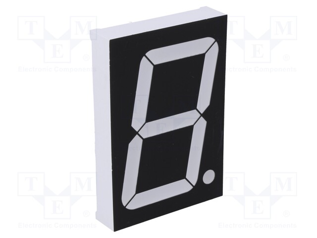 Display: LED; 7-segment; 58.42mm; 2.3"; No.char: 1; red; 28mcd; anode